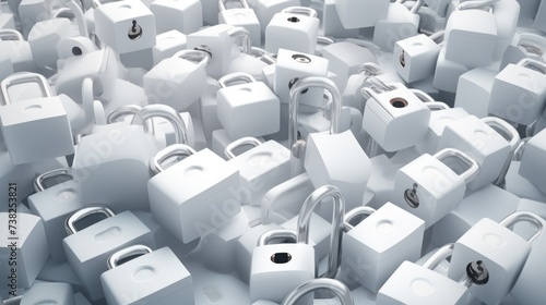Background with padlocks in White color