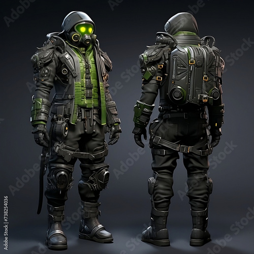 cyborg soldier 3d game clothing design