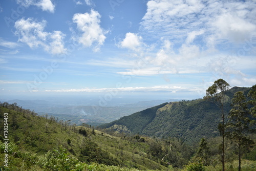 Mountain ranges in Devil's Staircase Road, Kalupahana, Sri Lanka.