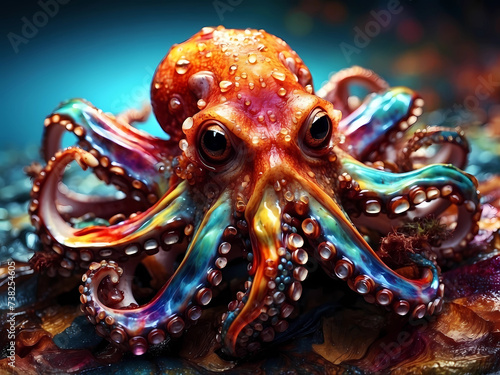 Abstract fantastic colorful octopus for elegant artwork © Александр Ковалёв