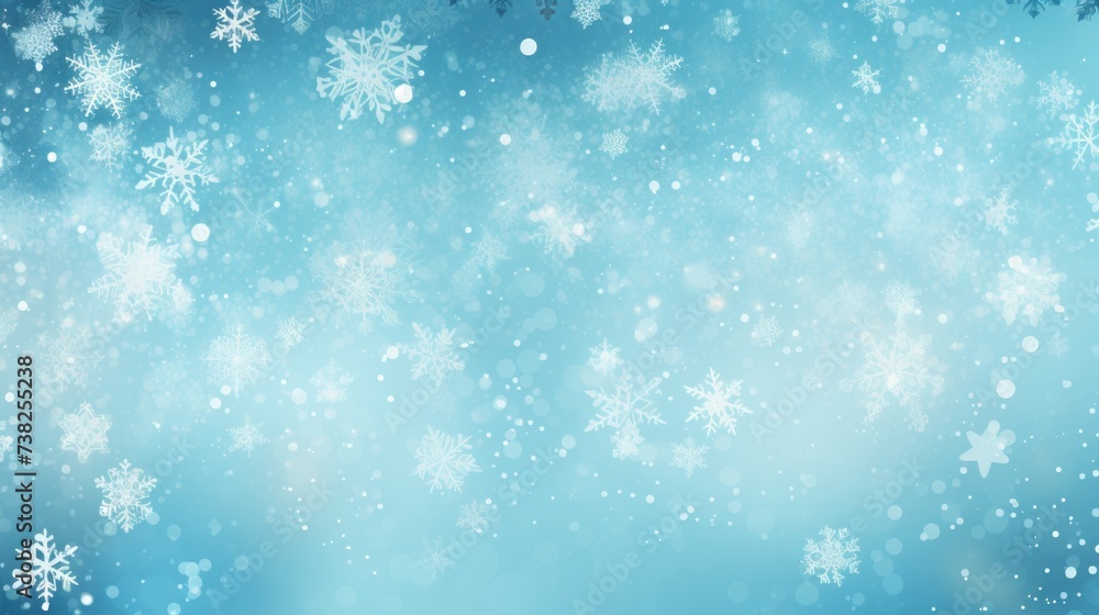 Background with snowflakes in Aqua color