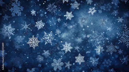 Background with snowflakes in Indigo color © Various Backgrounds