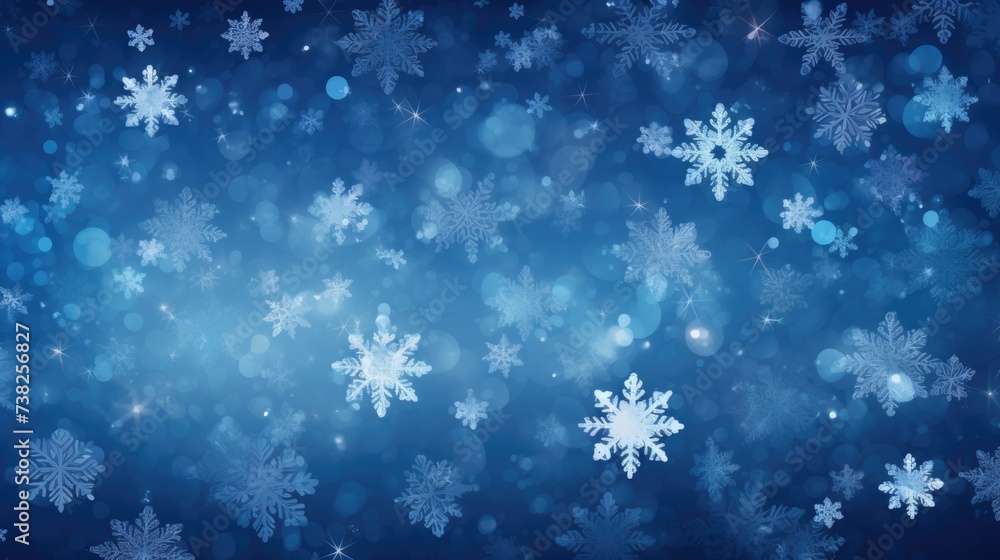 Background with snowflakes in Sapphire color.