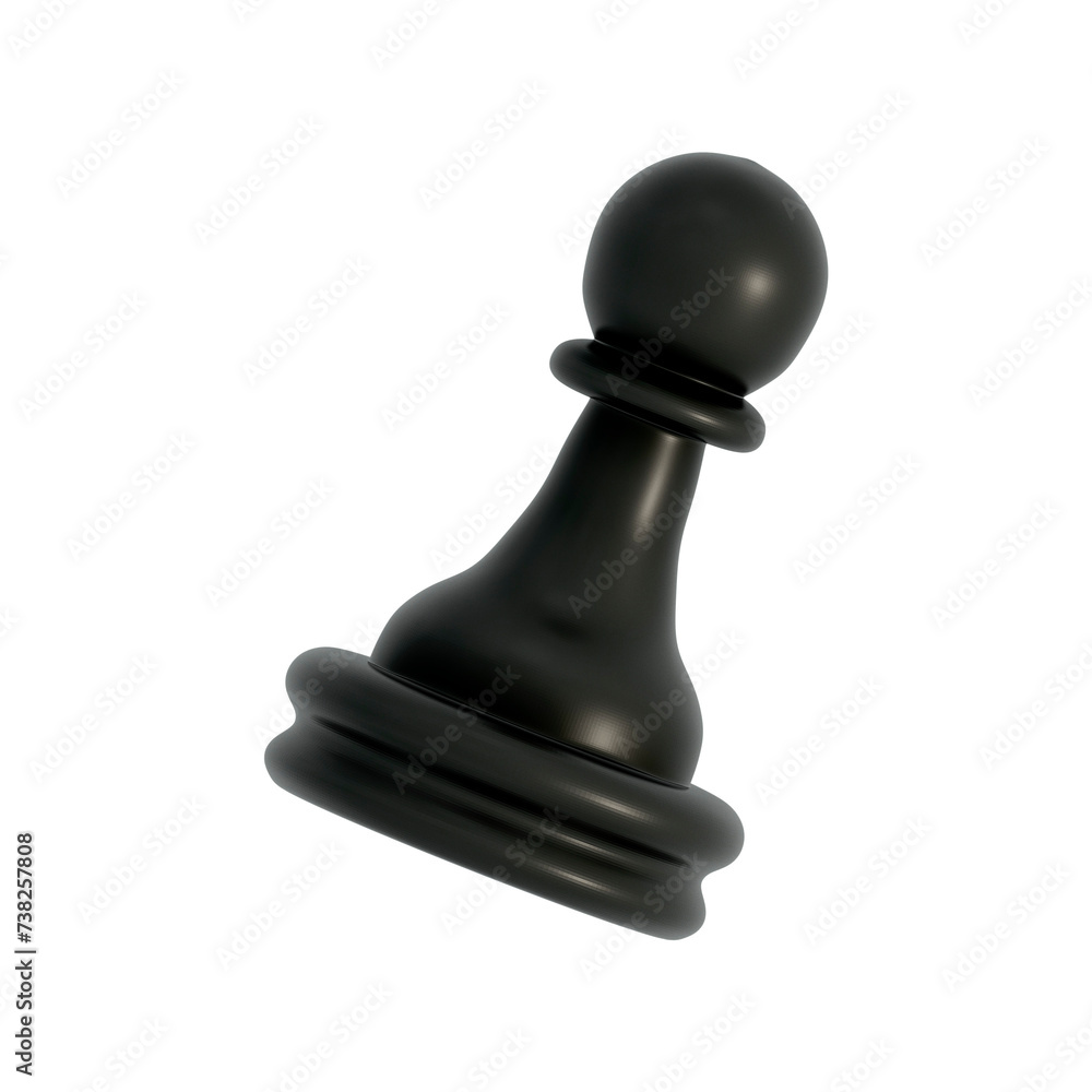 3D black pawn chess piece 3D black pawn chess piece