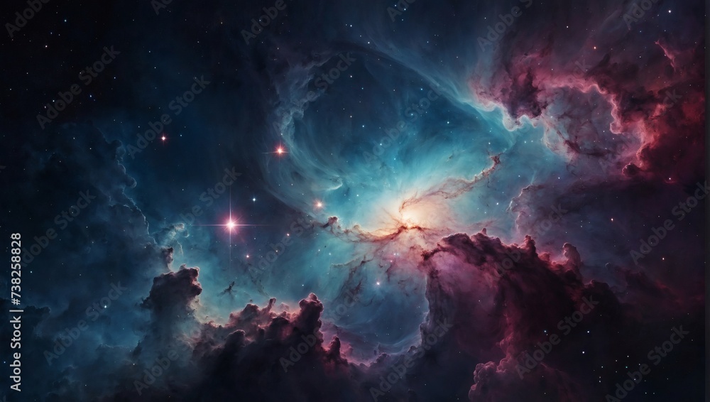Stunning cosmic nebula wallpaper with vibrant galaxy clouds.