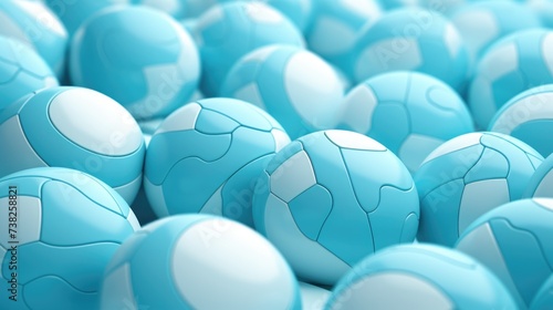 Background with volleyballs in Arctic Blue color photo