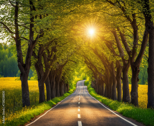 road among trees