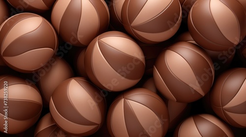 Background with volleyballs in Mocha color. photo