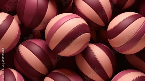 Background with volleyballs in Rosewood color