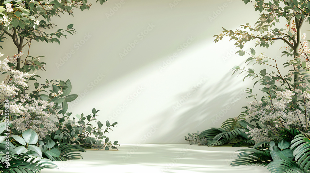 Obraz premium Abstract Light and Shadow, Minimalistic White Background, Creative Textured Concept