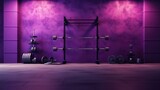 Background with weights in a gym in Violet color