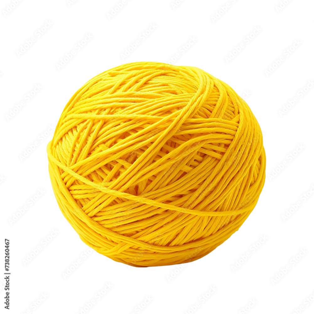 Ball of yellow yarn. Isolated on transparent background. Ball of yellow yarn. Isolated on transparent background.
