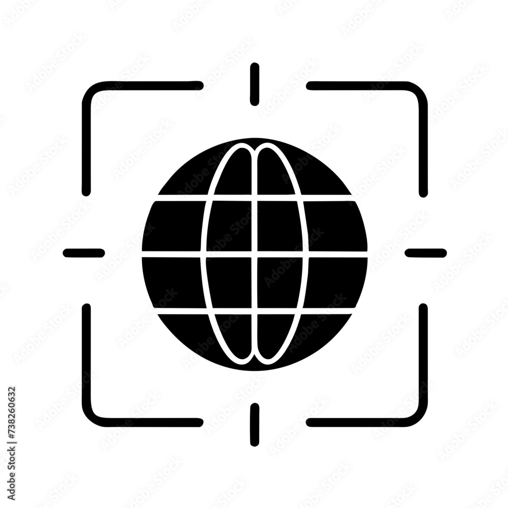 Globe icon symbolizing the world and earth, capturing the essence of global connectivity and unity Globe icon symbolizing the world and earth, capturing the essence of global connectivity and unity