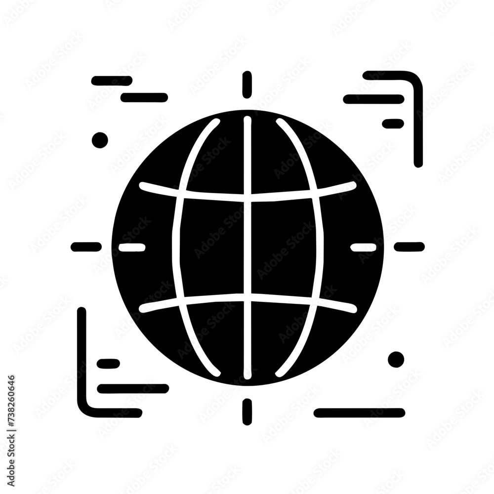 Globe icon symbolizing the world and earth, capturing the essence of global connectivity and unity Globe icon symbolizing the world and earth, capturing the essence of global connectivity and unity