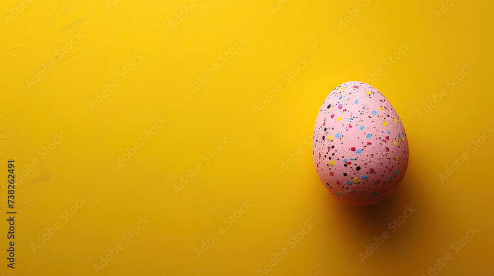 Happy Easter card. Frame with bright pastel speckled easter eggs with copy space for text. isolated on vibrant yellow background,Happy easter flat lay concept with copy space Happy Easter card. Frame with bright pastel speckled easter eggs with copy space for text. isolated on vibrant yellow background,Happy easter flat lay concept with copy space