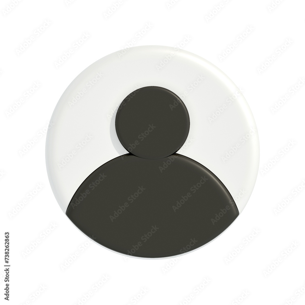 3D White Person Icon 3D White Person Icon