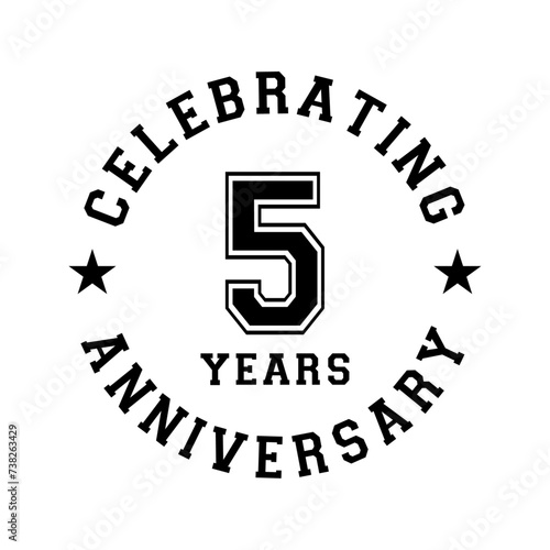 5 years anniversary celebration design template. 5th vector and illustration.