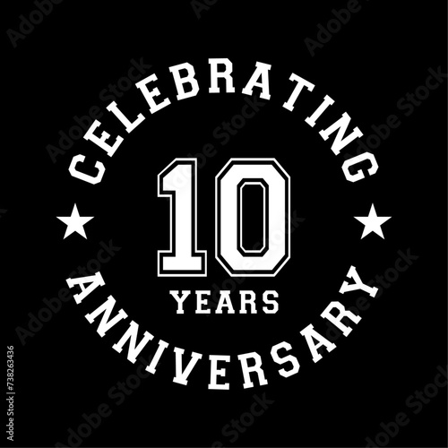 10 years anniversary celebration design template. 10th vector and illustration.