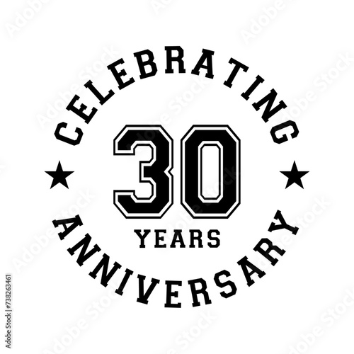 30 years anniversary celebration design template. 30th vector and illustration.