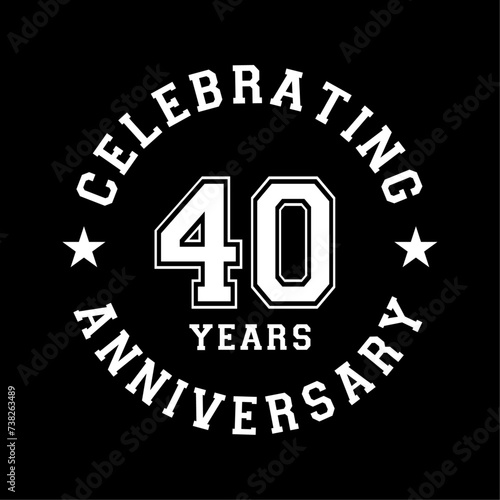 40 years anniversary celebration design template. 40th vector and illustration.