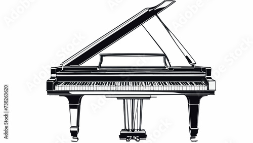 Ilustración de un espectacular piano de cola photo