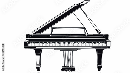 Ilustración de un espectacular piano de cola