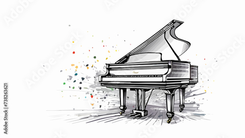 Ilustración de un espectacular piano de cola