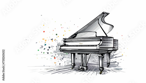 Ilustración de un espectacular piano de cola