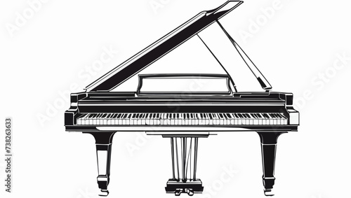 Ilustración de un espectacular piano de cola