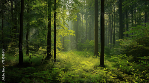 beautiful green forest © vvalentine