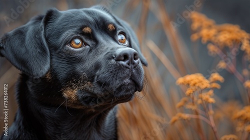 Canine Contemplation: A Noble Dog Amidst the Whispers of Fall