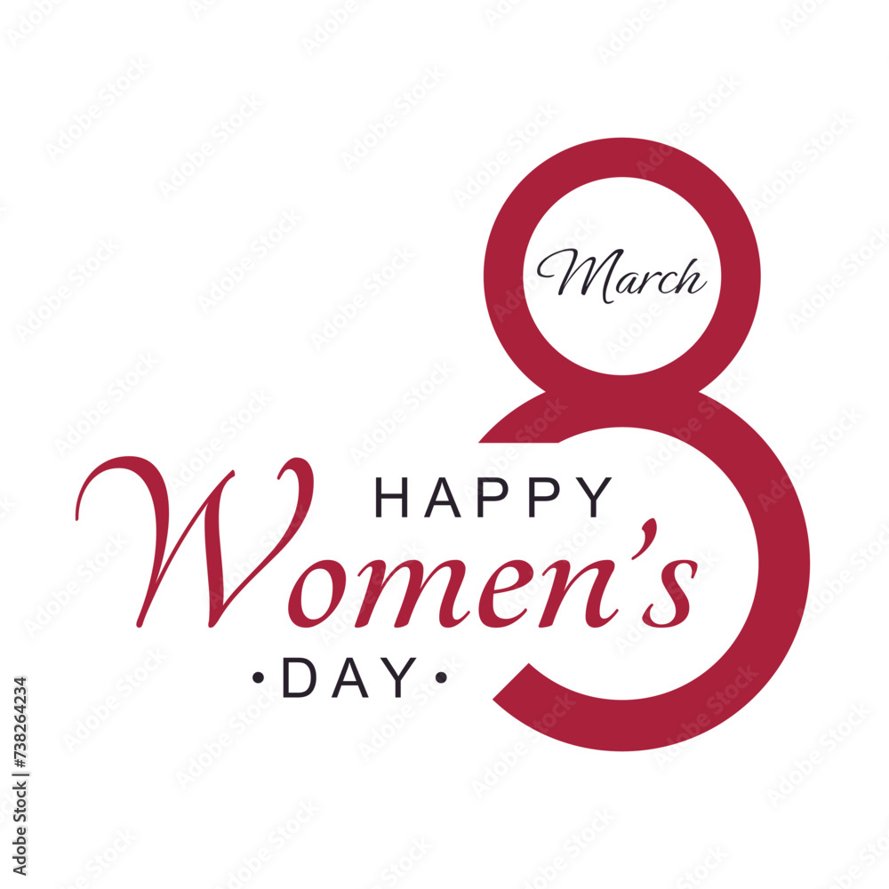 Poster or banner with Women's day. 8 March. Background for 8 march. Happy Women's day header or voucher template.