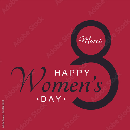 Poster or banner with Women's day. 8 March. Background for 8 march. Happy Women's day header or voucher template.