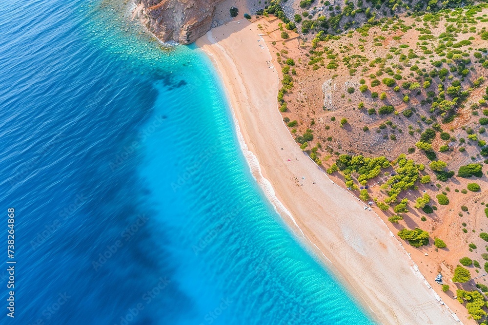 Aerial View of a Pristine Beach and Turquoise Waters