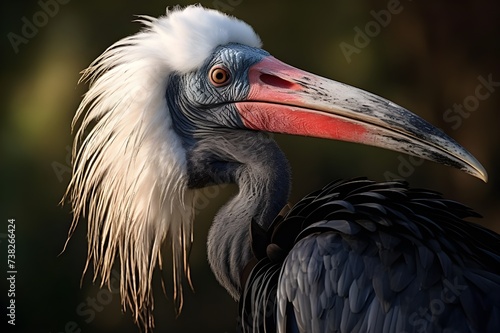 Regal Black-Necked Stork: Wading Close-Up View © Harmony