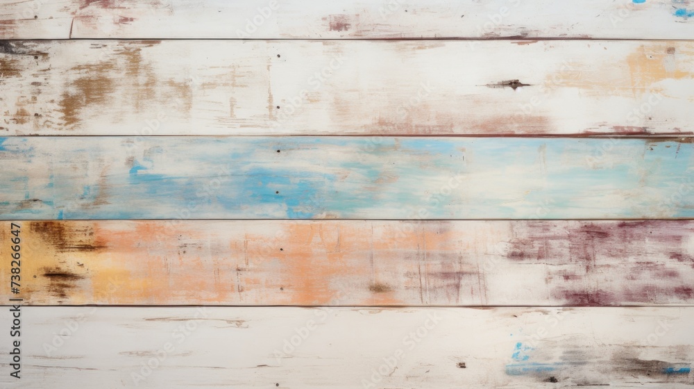 Colorful rich white background and texture of wooden boards