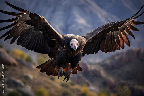 Powerful Condor: Soaring Close-Up View © Harmony