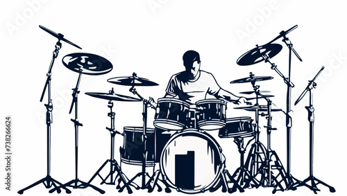 Un hombre tocando la batería 