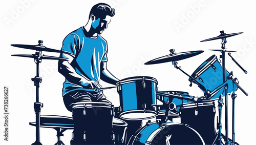 Un hombre tocando la batería 