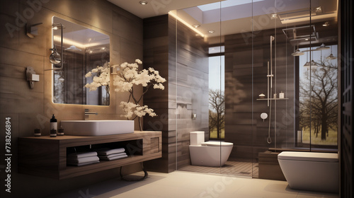 bathroom interior with bathtub