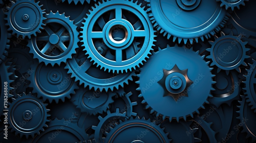 Gears Background in Blue color.