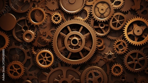  Gears Background in Brown color