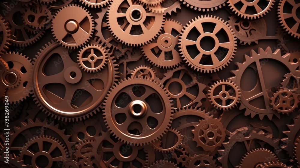 Gears Background in Coffee Brown color. Gears Background in Coffee Brown color.