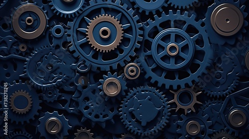 Gears Background in Navy Blue color