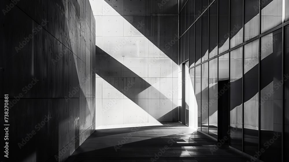 Fototapeta premium Monochrome Architecture: Interplay of Light and Shadow