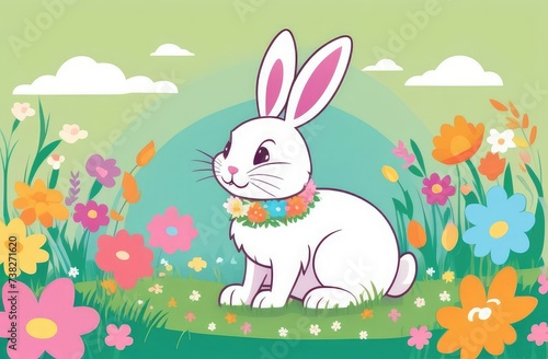 easter bunny with easter eggs