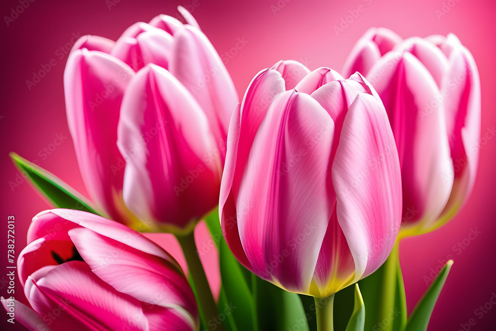 Fototapeta premium A Bunch of Pink Flowers in a Vase