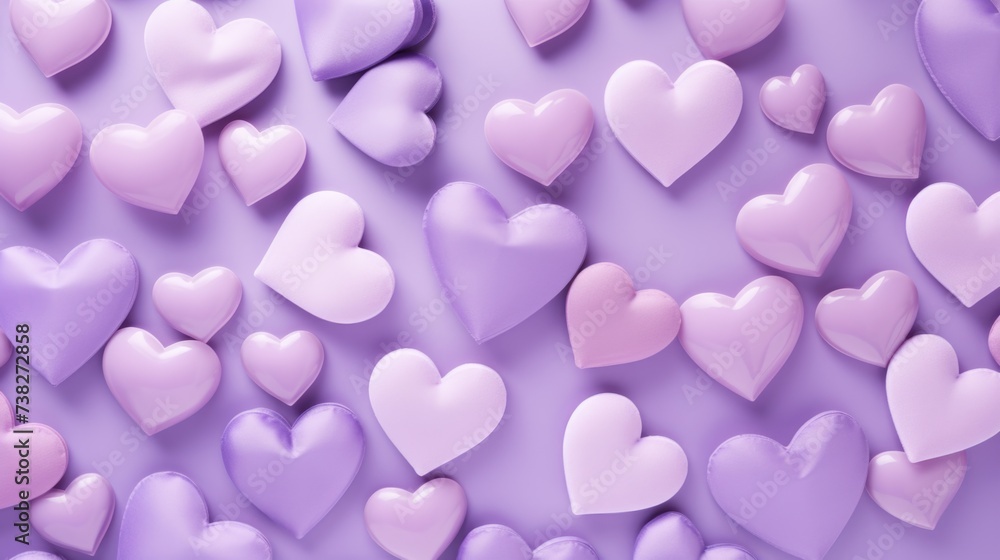 Lilac Color Hearts as a background