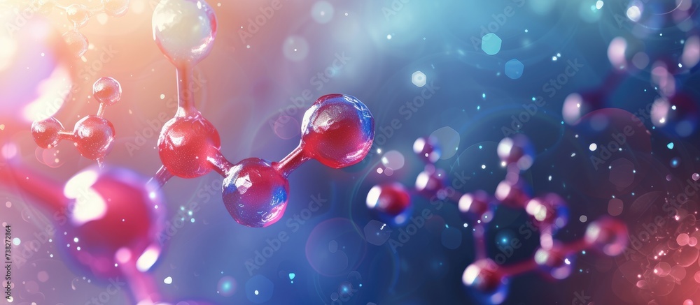 Medical molecules in an abstract background.