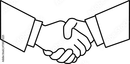 Handshake. Outline illustration. Transparent background. Vector illustration.